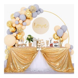 Wikineon Gold Sequin Tablecloth Glitter Tablecloth 60x102 Inches Classy Elegant Tablecloth for Christmas Halloween Theme Parties Table Decorations - 1 of 4