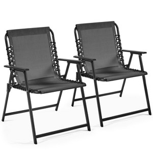 Yaheetech Set of 2 Folding Dining Chairs with Backrest for Garden, Lawn, Backyard - 1 of 4