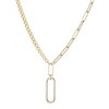 Adornia 14k Gold Plated Mixed Chain CZ Oval Pendant Necklace - 4 of 4