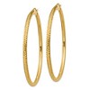 Black Bow Jewelry 3mm x 60mm, 14k Yellow Gold, Diamond-cut Round Hoop Earrings - 2 of 4