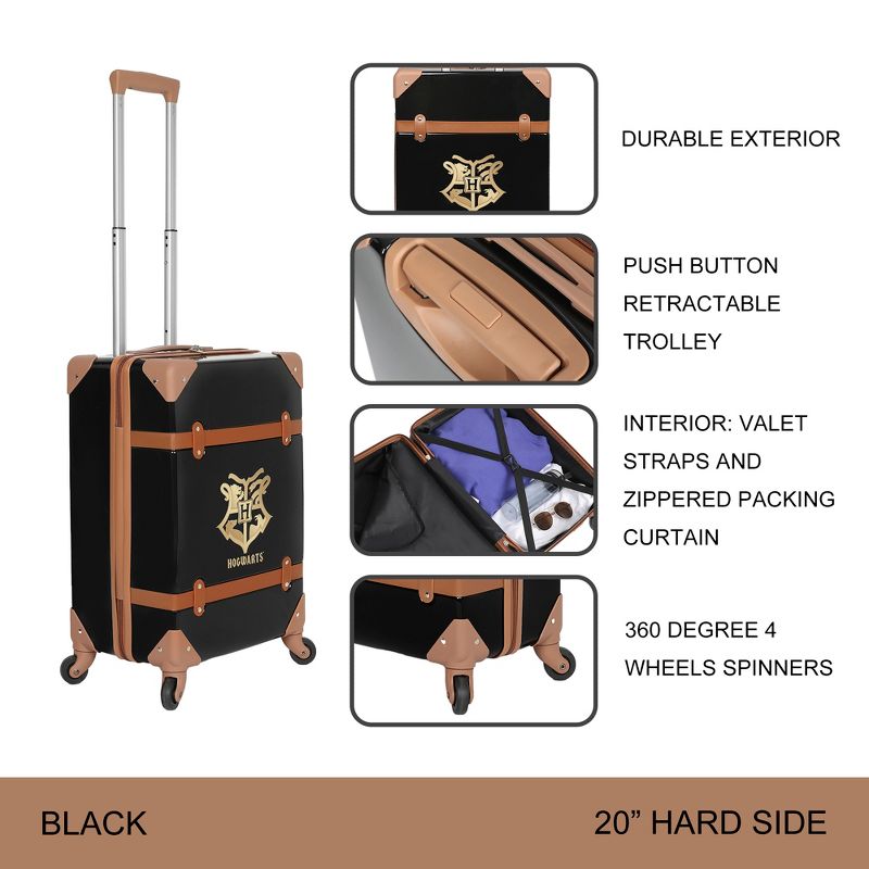 Harry Potter Hogwarts Crest Trunk Travel Bag Luggage Tag & Rolling Luggage Kit, 4 of 7