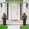 30 Inch Tall Planter Set of 2 Large Rattan Planters with Trays, Water Level Monitor & Wheels for Indoor/Outdoor Use - 2 of 4