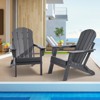 VEVOR Adirondack Chair Plastic, Set of 2 All-Weather Portable Folding Fire Pit Chair, Outdoor Adirondack Patio Chair with Cup Holder - 2 of 4