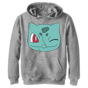 Boy's Pokemon Bulbasaur Wink Face Pull Over Hoodie - 1 of 4