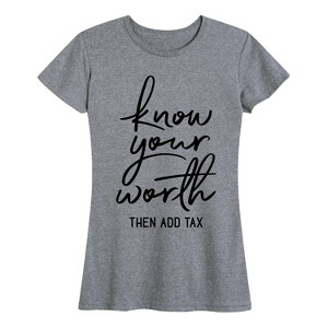 Women's - Instant Message - Know Your Worth Short Sleeve Graphic T-Shirt - 1 of 4