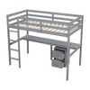 NicBex Twin Size Loft Bed with Built-in Desk & Storage,Solid Wood Bunk Bed with 2-Drawer Cabinet & Safety Rails,Loft Bed for Kids,Teens - 2 of 4