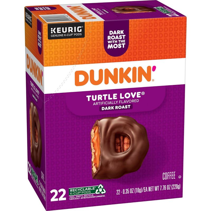 Dunkin Turtle Love Medium Roast Coffee - Keurig K-Cup Pods - 22ct, 6 of 8
