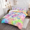 Boersma Bedding Comforter Set Rainbow Watercolor Butterfly Printed Pattern Quilt with 1 and 2 Pillowcases for Girls Bedroom All Season - 2 of 4