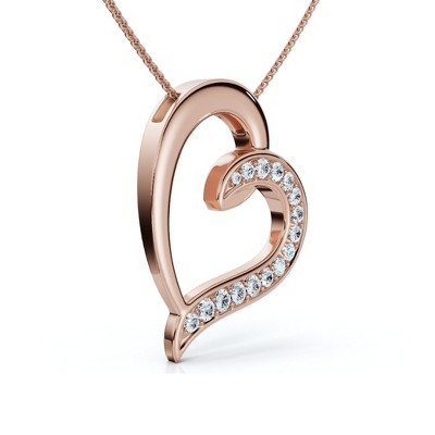 Pompeii3 1/2ct Diamond Heart Pendant Gold 18" Necklace Lab Created
