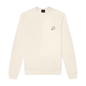 Dalix Ghost Embroidered Crewneck Long Sleeve Sweatshirt Fleece Men - 1 of 4
