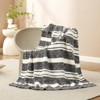 Snuggle Sac Reversible Knit Throw Blanket,Fuzzy Microfiber Throw,Heather Stripe Style - 4 of 4
