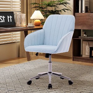CAVINAS Adjustable Office Chair, Velvet Home Office Desk Chair, Ergonomic Office Chair, Swivel Chair, Backrest Seat, Desk Chair Comfy - 1 of 4