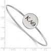Black Bow Jewelry Sterling Silver Kappa Alpha Theta Greek Life Bangle Bracelet 6 Inch - 2 of 3