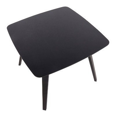 38" Black Wood Mid-Century Modern Dining Table