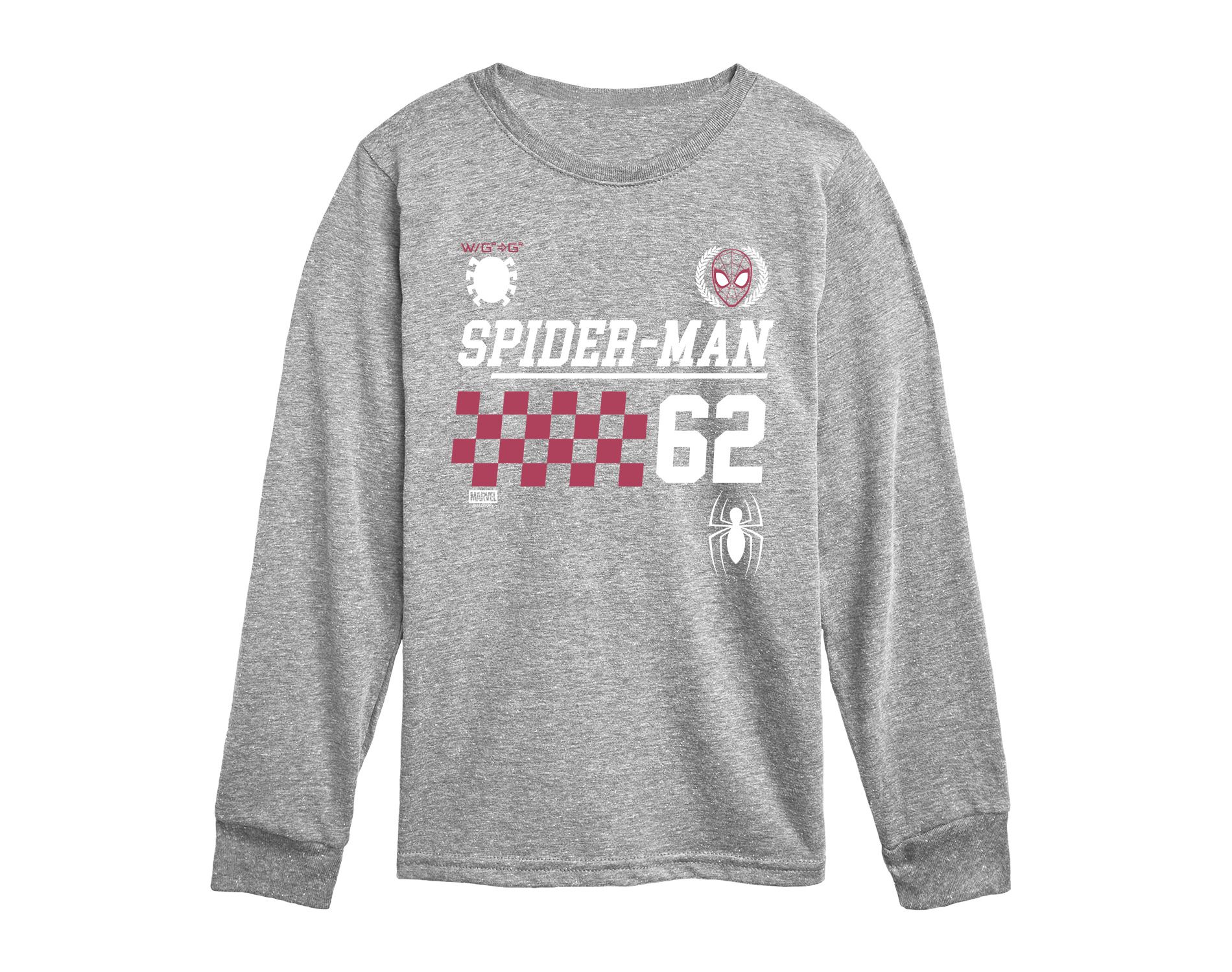 Boys' Spider-Man Spidey Collegiate Long Sleeve Graphic T-Shirt - Athletic Heather - Small