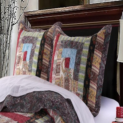Colorado Lodge Multicolor Cotton Patchwork King Pillow Sham