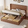 Kumasinova Queen/King Size Lift Storage Bed Frame,Large Grooved Undulating Wooden Platform Bed,Rustic Slatted Platform,No Spring Box Required,Natural - 2 of 4
