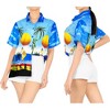 LA LEELA Women's Button Down Blouses Casual Summer Party Short Sleeve Tropical Vacation Blouse Shirt Dress Hawaiian Shirts Tank Top Women - 4 of 4