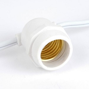 Novelty Lights Edison Outdoor String Lights with 50 In-Line Sockets White Wire 100 Feet - 1 of 4
