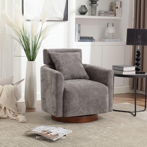 Sapphtopaz Chenille Accent Chair Upholstered 360°Swivel Chairs with Multi-Gear Adjustable Backrest, Modern Accent Chairs for Living Room - 1 of 4