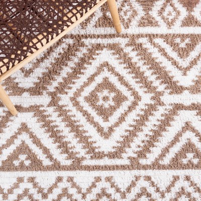 Augustine Boho-Mod Taupe/Ivory Flat Woven Area Rug