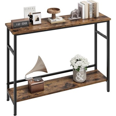 Whizmax 2 Tier Entryway Table, Console Tables with Storage, Sofa Table with Adjustable Shelf for Entryway, Living Room, Hallway, Bedroom