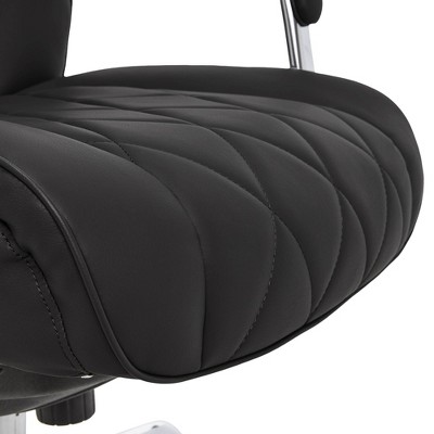 Sutherland Executive Black Bonded Leather Swivel Chair with Chrome Base