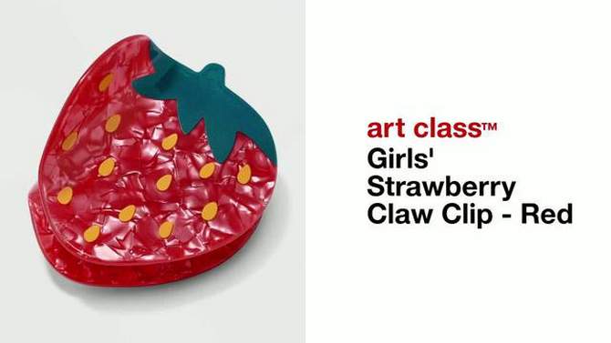 Girls&#39; Strawberry Claw Clip - art class&#8482; Red, 2 of 7, play video