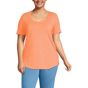 Lands' End Women's Short Sleeve Power Performance Scoop Neck Curved Hem Tunic Tee - 1 of 4