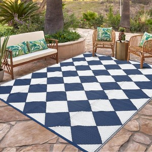 Outdoor Rug for Patio Reversible, Plastic Straw Rug Waterproof Camping Rug Portable - 1 of 4