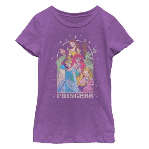 Disney Girl's Disney Princess Arch T-Shirt - Purple Berry - Small