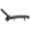 vidaXL Sun Lounger with Wheels and Cushion Poly Rattan Anthracite - 2 of 4