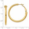 Black Bow Jewelry 3mm, 14k Yellow Gold Omega Back Round Hoop Earrings, 35mm (1 3/8 Inch) - 4 of 4