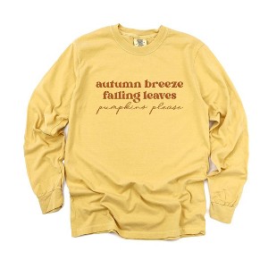 Simply Sage Market Women's Autumn Breeze Falling Leaves Long Sleeve Garment Dyed Tee - 1 of 4