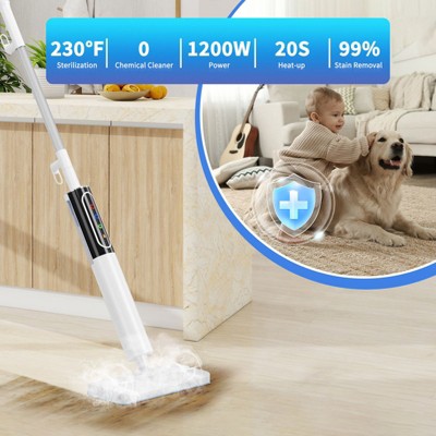 FUFU&GAGA White Steam Mop: Chemical - Free, Adjustable Steam Modes. 230°F Sterilization. Fits All Floors, Quick - Drying & Efficient