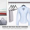 OSTO 100 Pack Premium Velvet Hangers, Non-Slip Adult Hangers with Pants Bar and Notches, Thin Space Saving 360-Degree Swivel Hook - 2 of 4