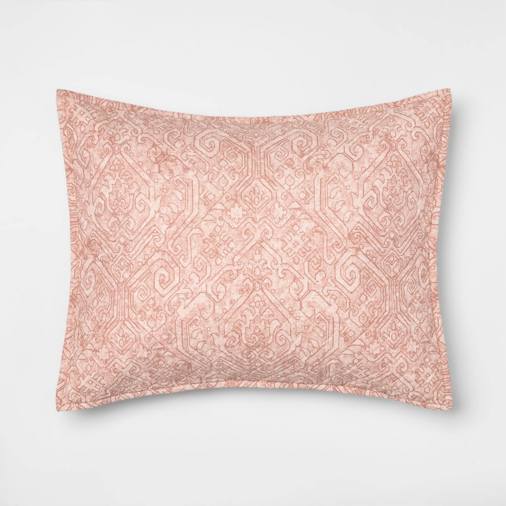 Standard Family Friendly Medallion Pillow Sham Pink - Threshold was $20.0 now $10.0 (50.0% off)