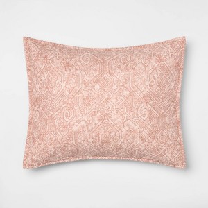 Standard Family Friendly Medallion Pillow Sham Pink - Threshold , Size: Standard Sham