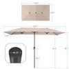 Sonkuki 11x7Ft Double-Sided Patio Umbrella with Large Canopy Outdoor Table Umbrella for Garden, deck and pool - 3 of 4