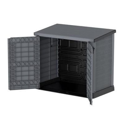 Duramax Gray Polypropylene Resin Outdoor Storage Box with Flat Lid