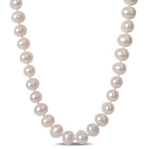 EVERLY JEWELRY | Sterling Silver 7.5-8mm Cultured Freshwater Pearl Strand Necklace, 18" - 1 of 4