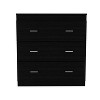 Georgia Three Drawer Dresser, Metal Handles, Superior Top -Black - 4 of 4