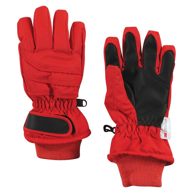 Hudson Baby Unisex Snow Gloves, Red, 1 of 4