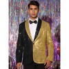 INSPIRE CHIC Men's Shawl Lapel Party Disco Shinny Color Block Sequin Blazer - 2 of 4