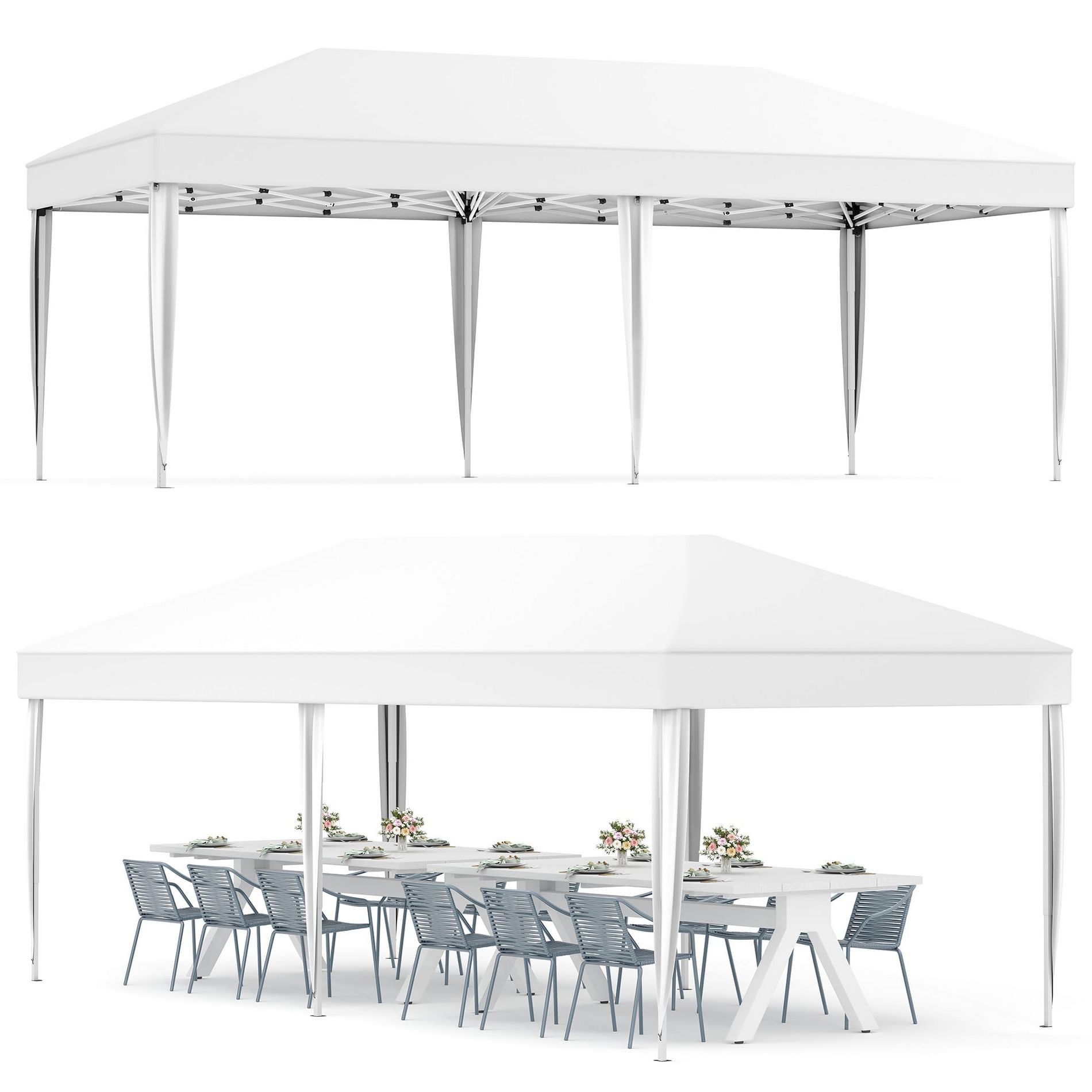 Heavy-Duty 10x20 Pop Up Canopy Tent for Outdoor Parties, Weddings, BBQs & Camping – Waterproof UV-Blocking Shade with Instant Setup & Carry Bag