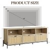 Jojoka TV Stand for 75 Inch,Media Console Cabinet with 3 Drawers and 3 Open Shelf,Oak - 2 of 4