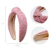 Wrapables Wide Knotted Headbands, Top Knot Headbands for Women and Girls, Pink Tweed - 3 of 4