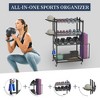 MOEPISY 4-Tier Dumbbell Storage Rack with Wheels, Weight Storage Cart - 3 of 4