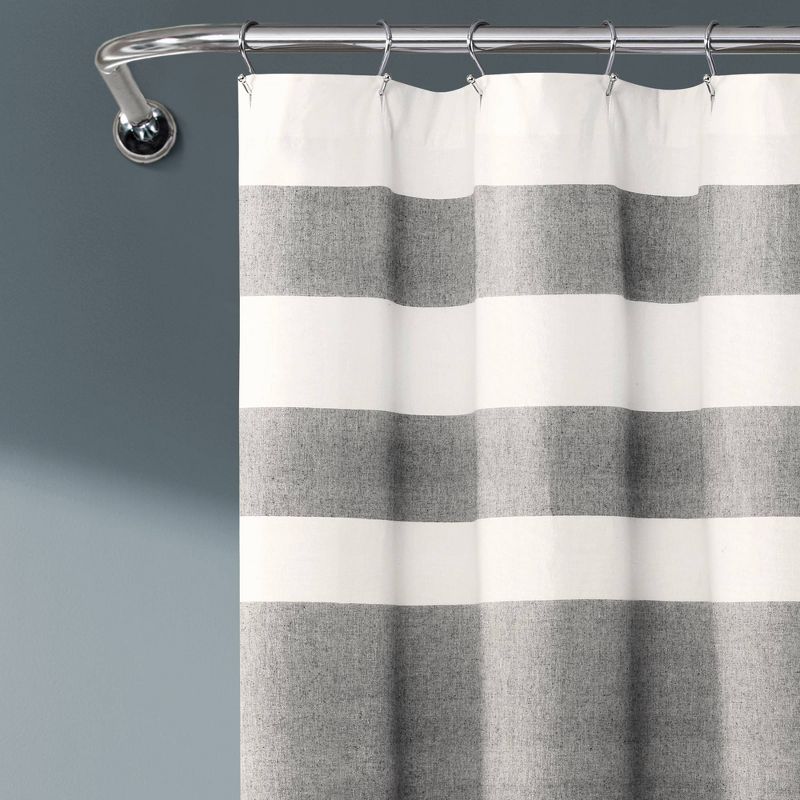 Cape Cod Stripe Yarn Dyed Cotton Shower Curtain - Lush Décor, 4 of 9
