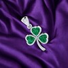 Slickblue Emerald Shamrock Pendant in Sterling Silver – Irish Three-Leaf Clover Necklace with 18 Inch Chain - 2 of 3
